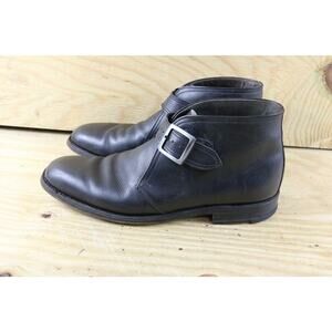 Barrie Ltd Boots Mens 10.5 Black Pebble Leather Monk Strap Custom Grade Vintage